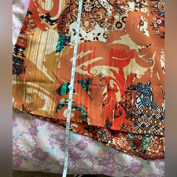 Bohemian rust/burnt orange floral top size XL - Picture 6 of 8